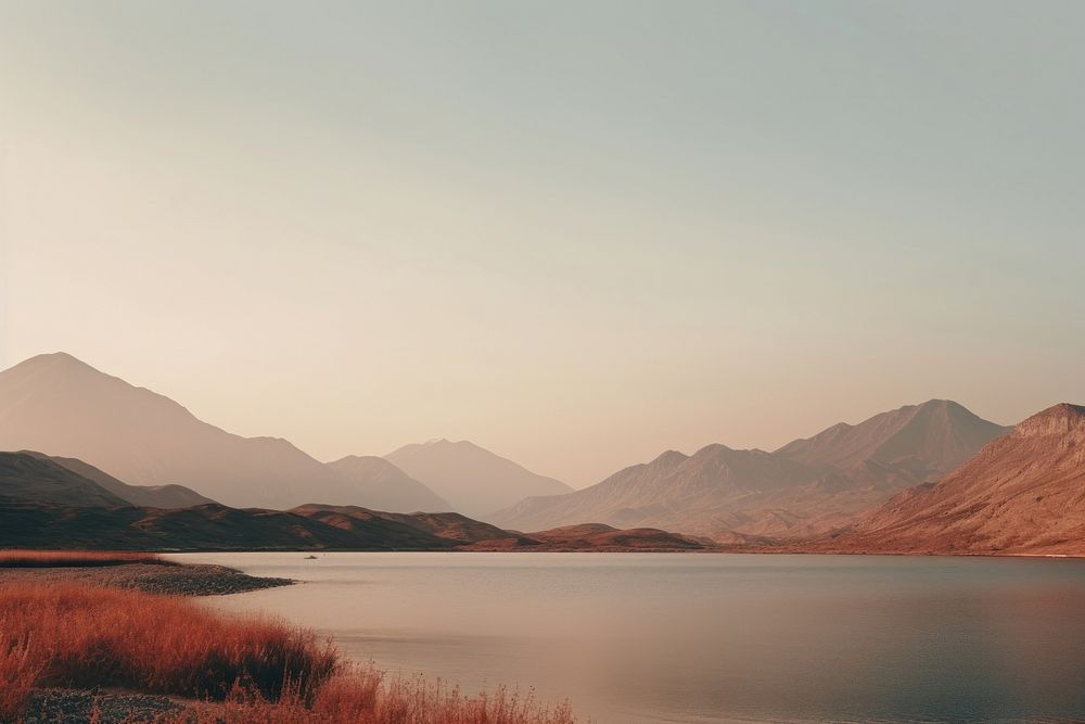 Mountains landscape lake outdoors. AI generated Image by rawpixel.