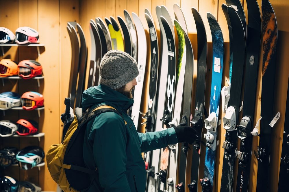 Shopping recreation snowboard sports. 