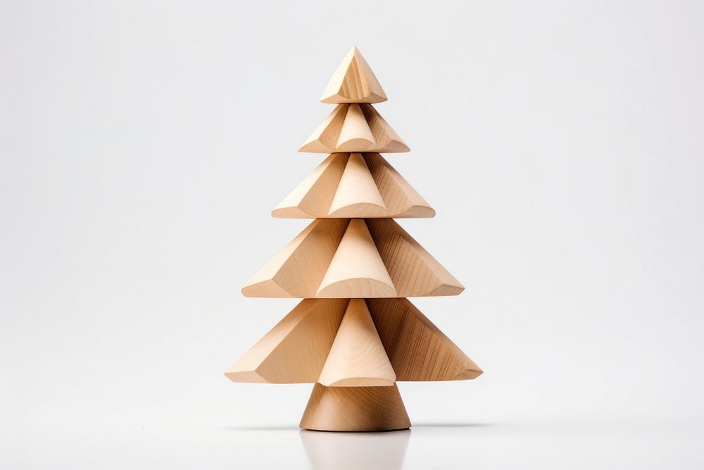 Christmas tree wood decoration white background. AI generated Image by rawpixel.