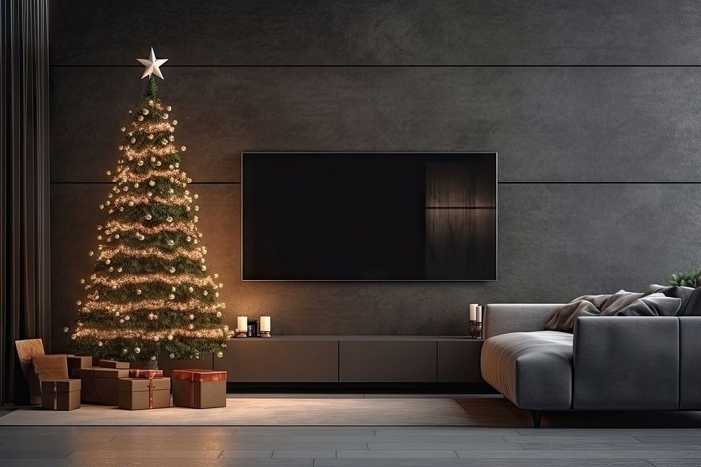 Christmas furniture ornament sofa. AI generated Image by rawpixel.