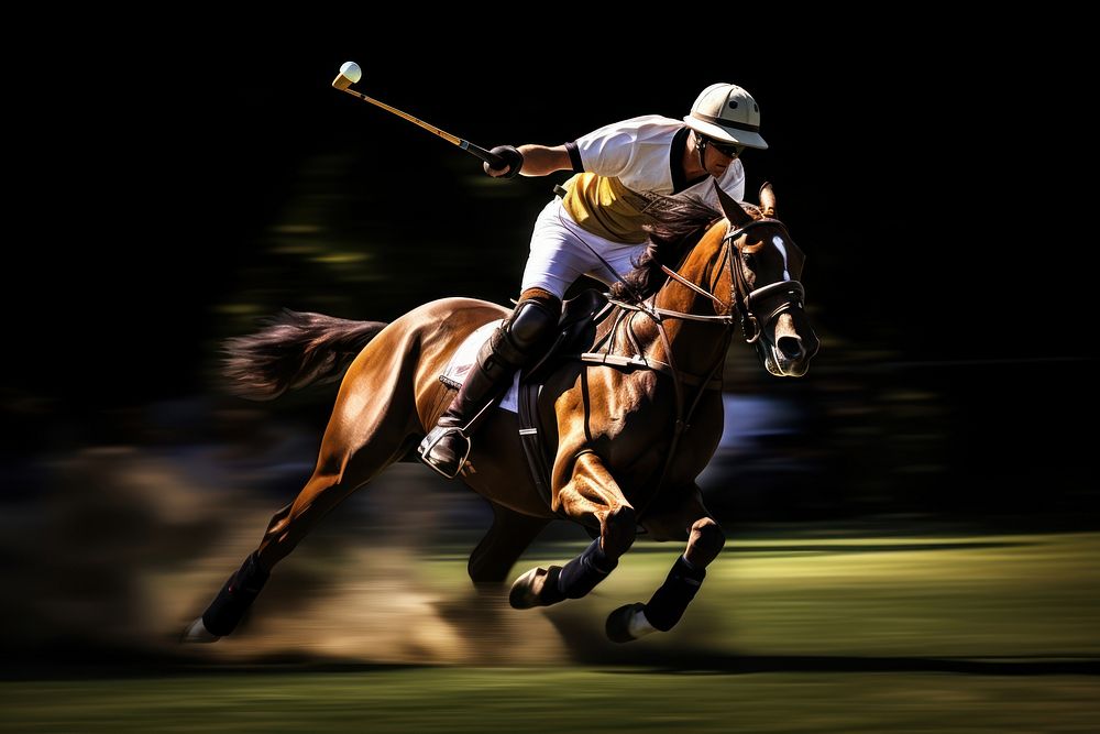 Polo player sports recreation animal. AI generated Image by rawpixel.