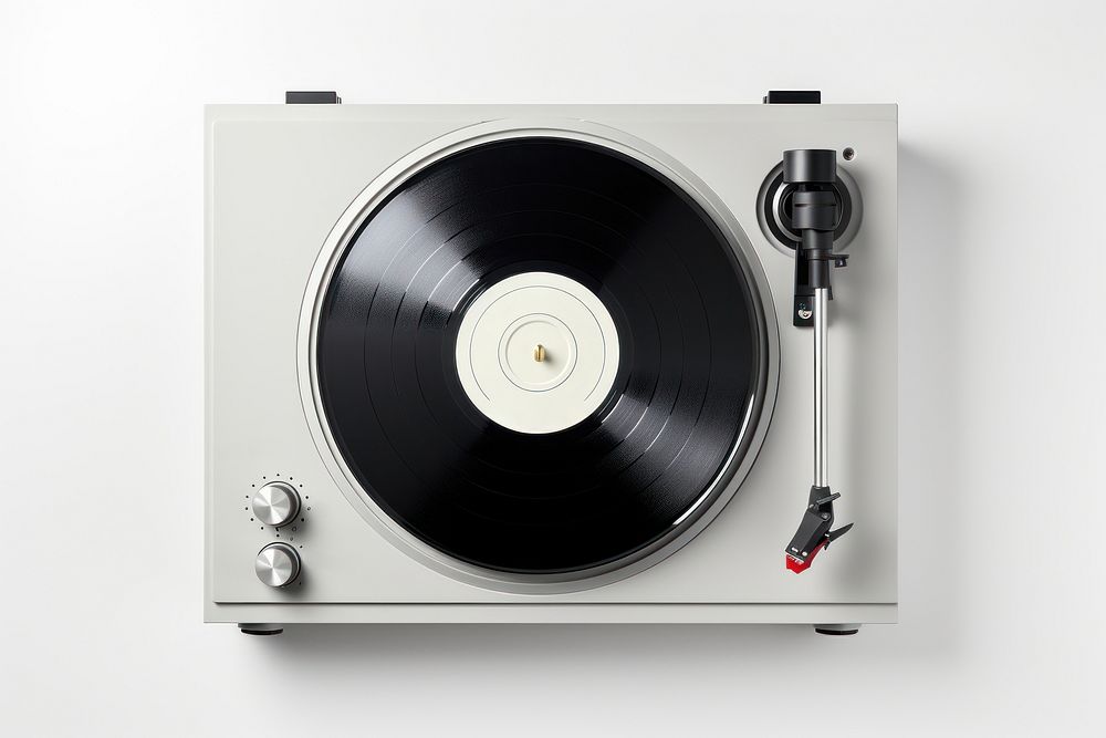 Record player electronics white background gramophone. AI generated Image by rawpixel.