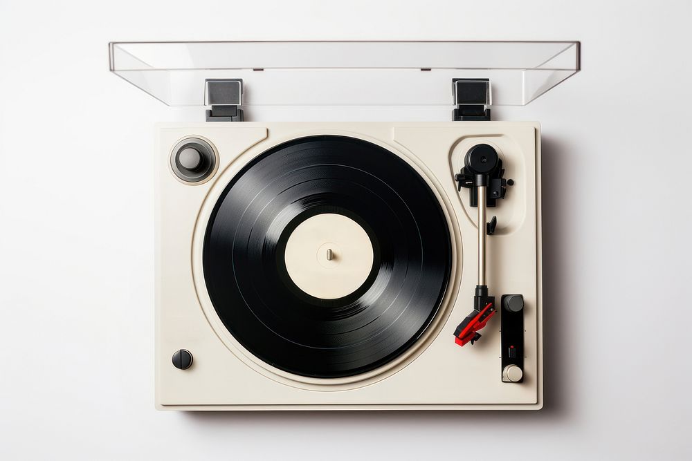 Record player electronics white background gramophone. AI generated Image by rawpixel.