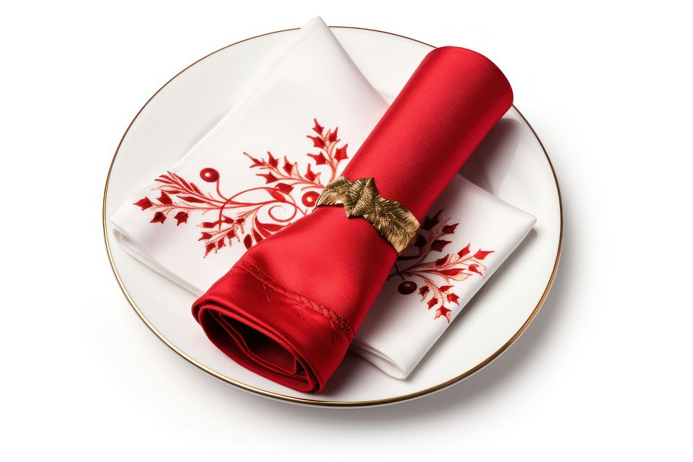 Serviette christmas white background celebration. AI generated Image by rawpixel.