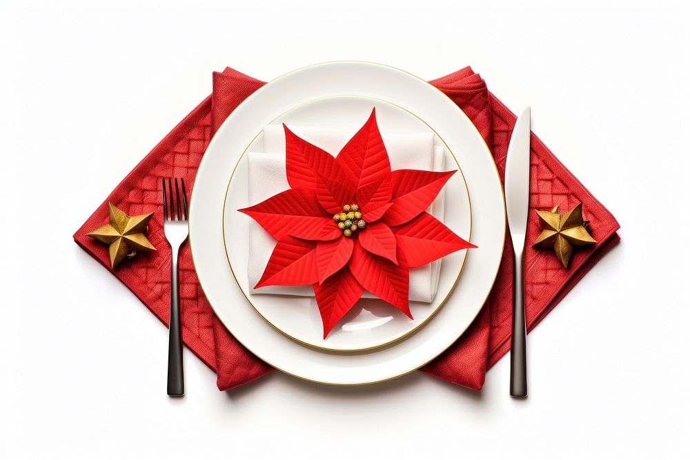 Serviette christmas napkin plate. AI generated Image by rawpixel.