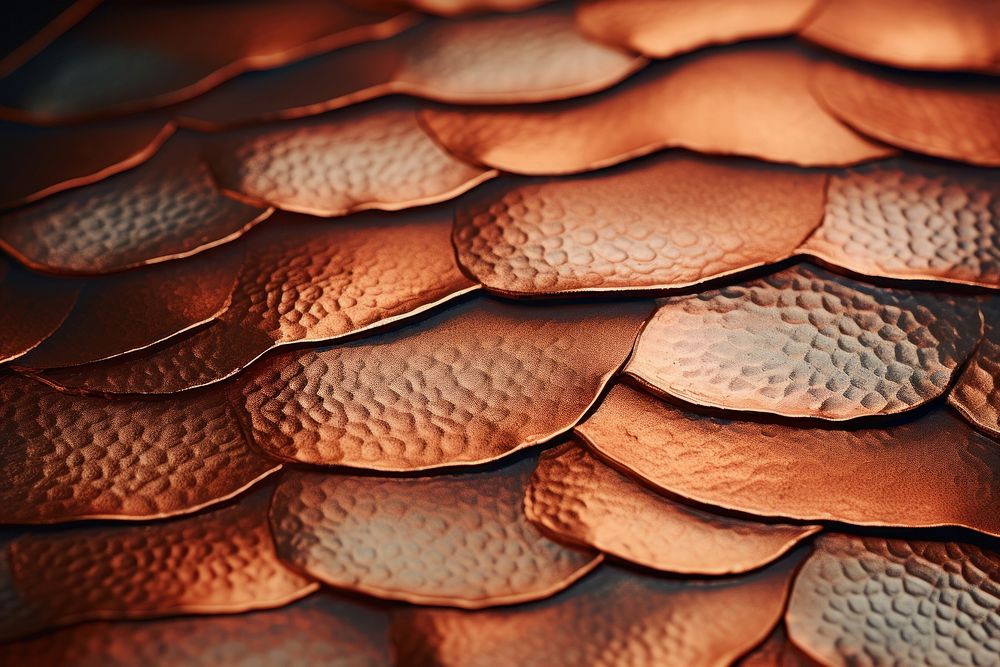 Copper texture leaf backgrounds repetition. AI generated Image by rawpixel.