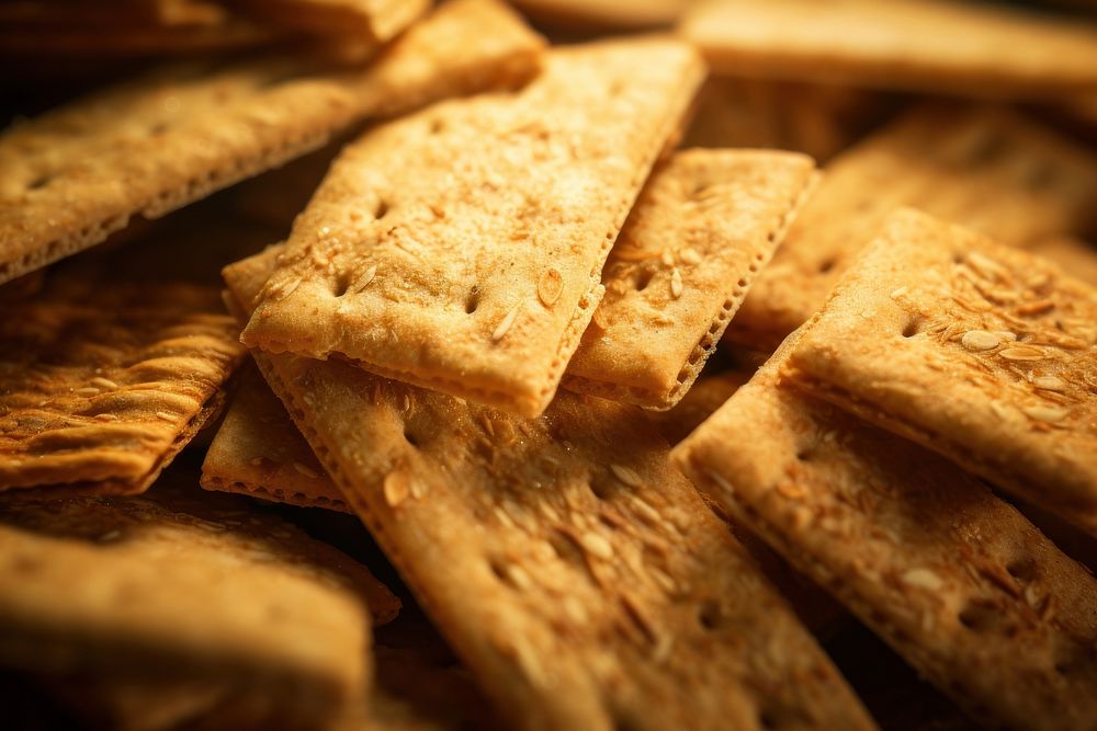 Crackers texture cracker bread food. AI generated Image by rawpixel.