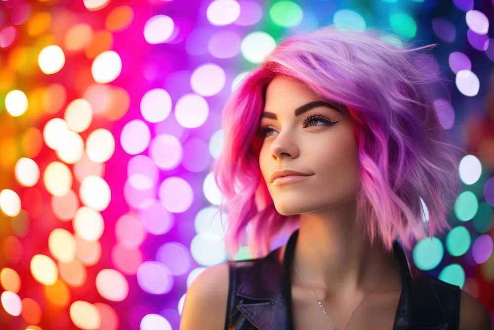 Lgbtq background adult wig individuality. AI generated Image by rawpixel.