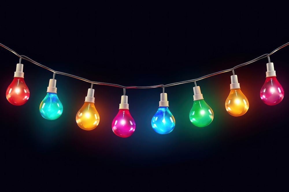 Christmas Lights light lightbulb lighting. AI generated Image by rawpixel.