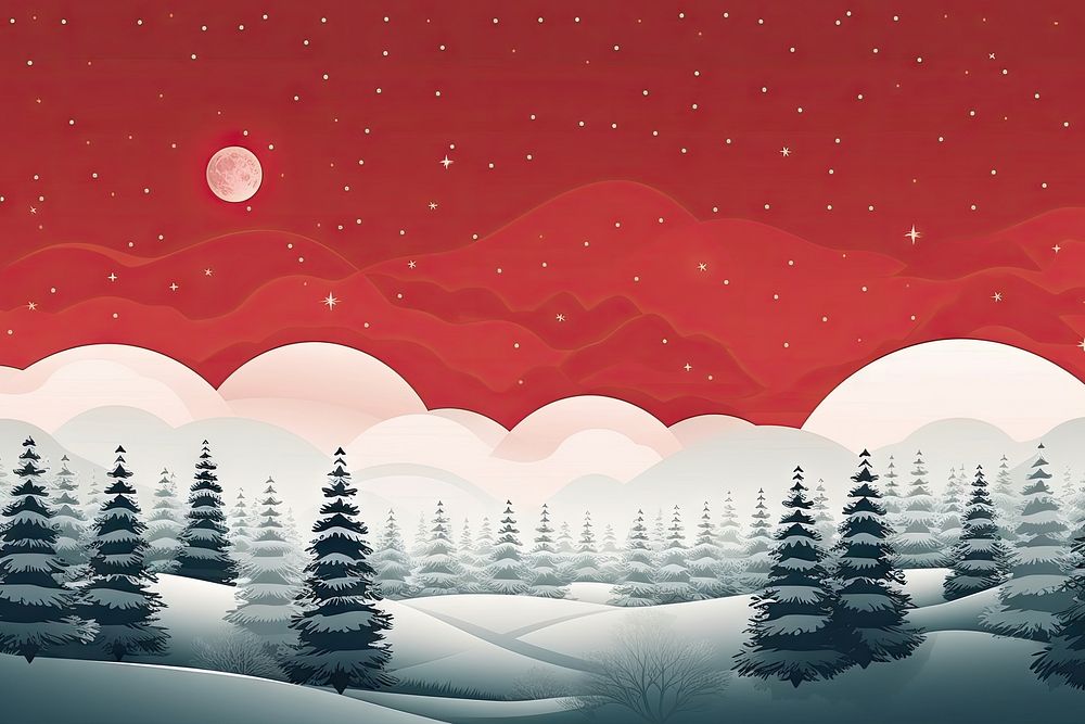 Christmas background snow tree. AI generated Image by rawpixel.