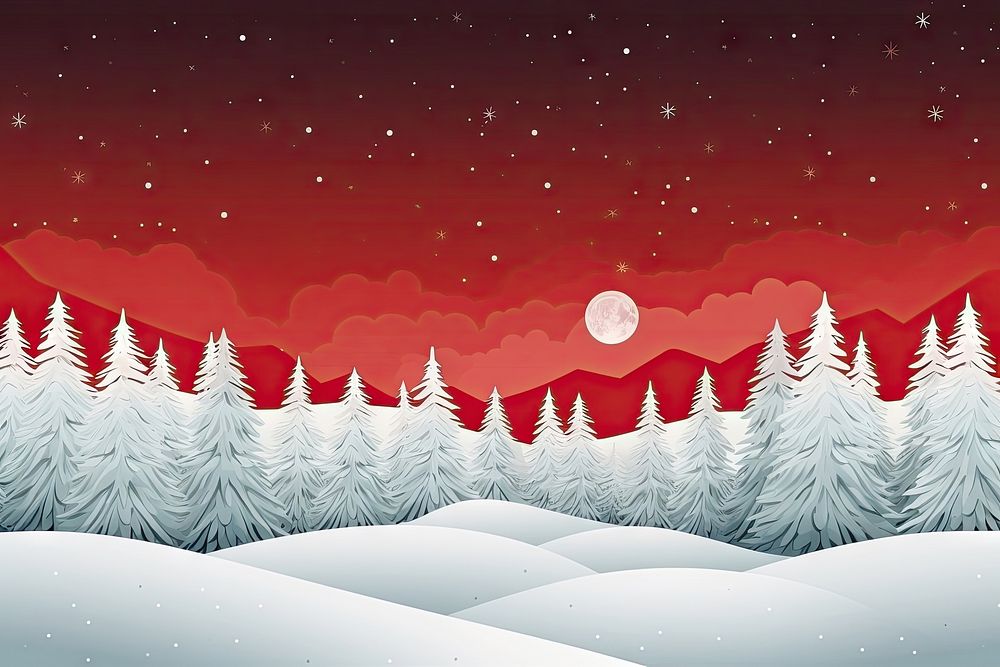 Christmas background tree snow. AI generated Image by rawpixel.