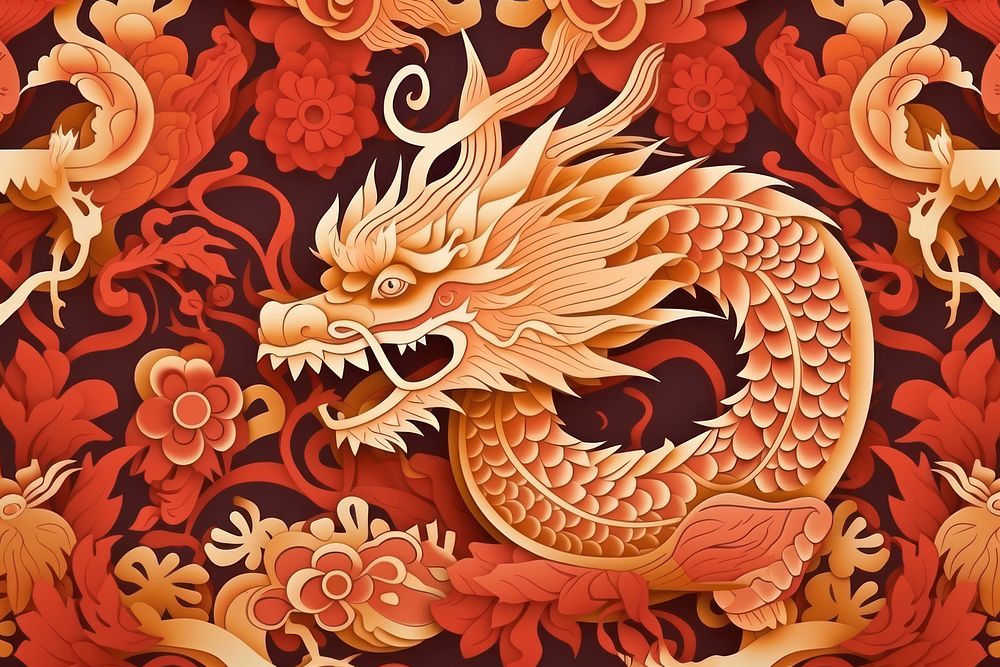 Dragon chinese pattern backgrounds. AI generated Image by rawpixel.