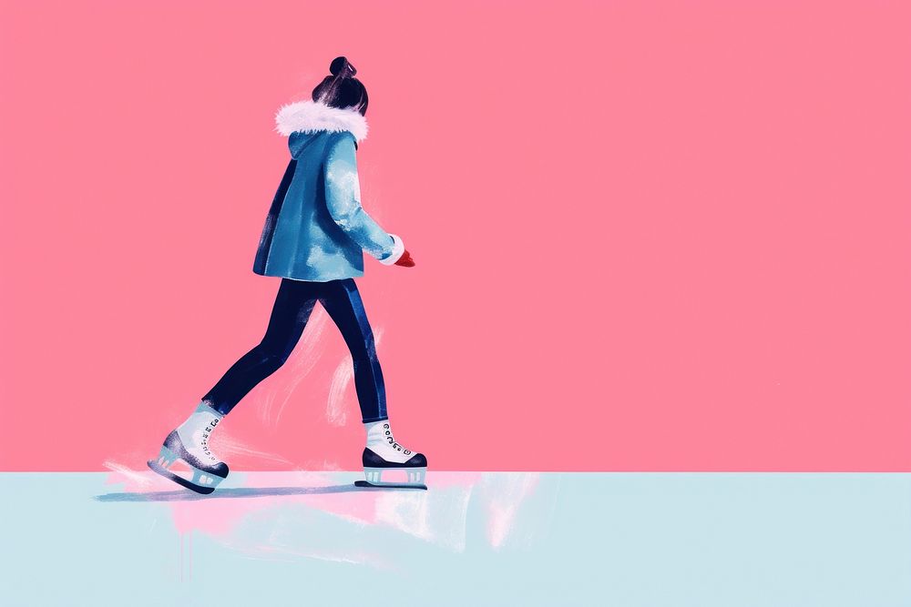 Skating dancing coat ice skating. AI generated Image by rawpixel.