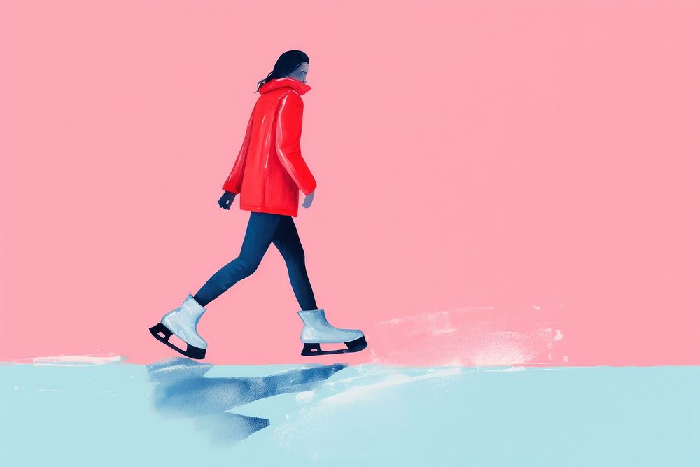 Walking skating coat snowboarding. AI generated Image by rawpixel.