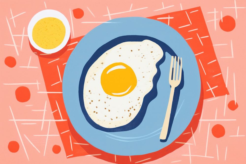 Breakfast food fork egg. AI generated Image by rawpixel.