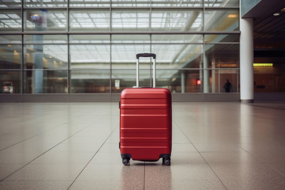 Travel suitcase luggage airport. AI generated Image by rawpixel.