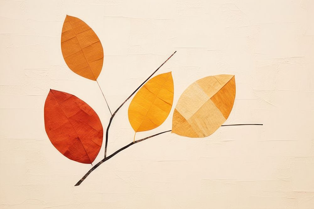 Minimal autumn art plant leaf. AI generated Image by rawpixel.