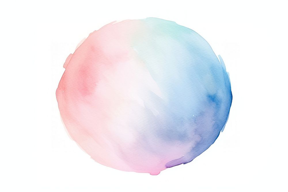 A circle pastel watercolor brushstroke paint white background creativity abstract. AI generated Image by rawpixel.
