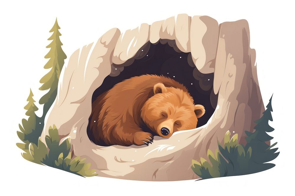 Bear animal mammal cave. AI generated Image by rawpixel.