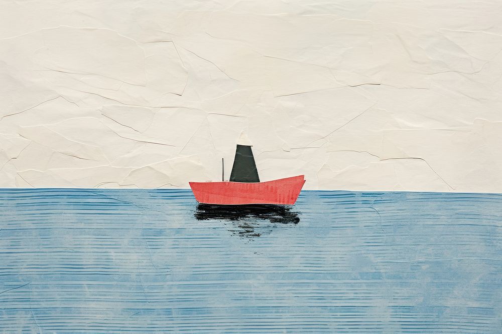 Boat watercraft vehicle art. AI generated Image by rawpixel.