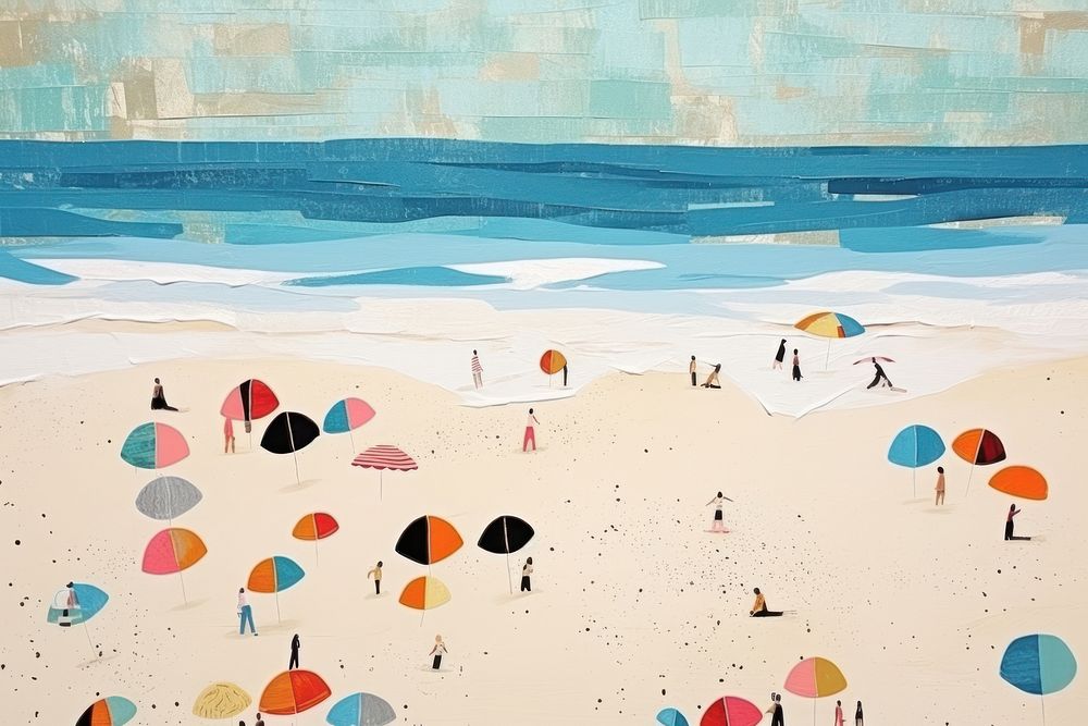 Beach backgrounds painting outdoors. AI generated Image by rawpixel.