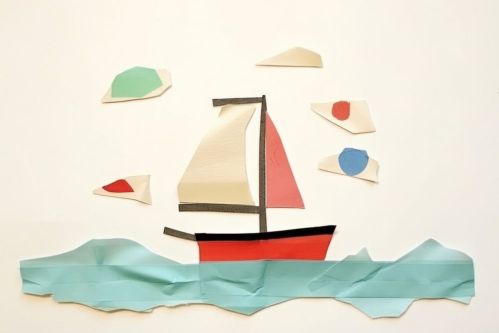Boat sailboat vehicle paper. AI generated Image by rawpixel.