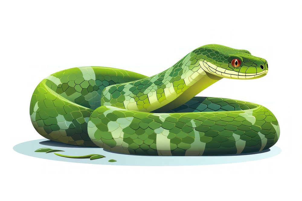 Reptile animal snake white background. AI generated Image by rawpixel.