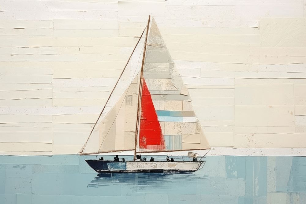 Sailboat watercraft painting vehicle. AI generated Image by rawpixel.