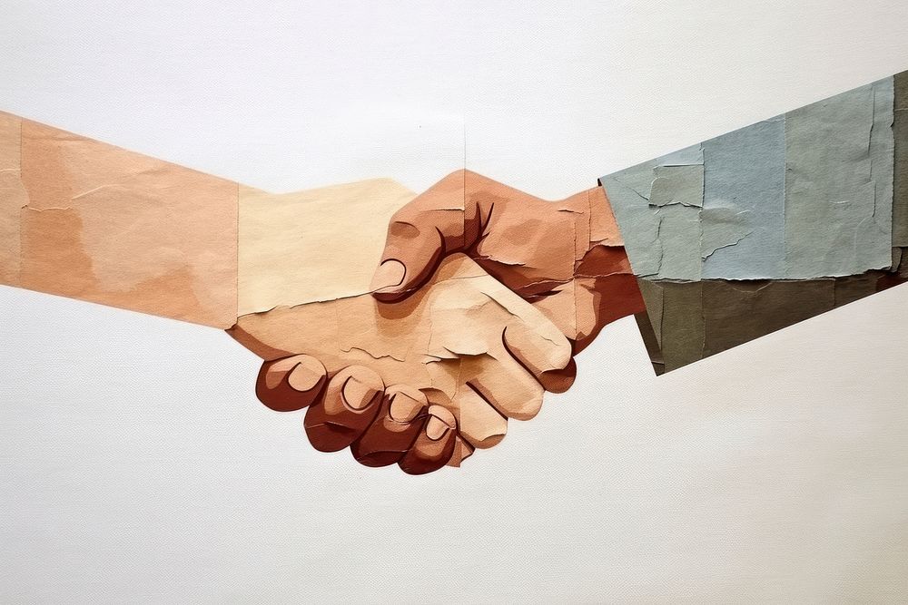 Shaking hand handshake togetherness creativity. AI generated Image by rawpixel.