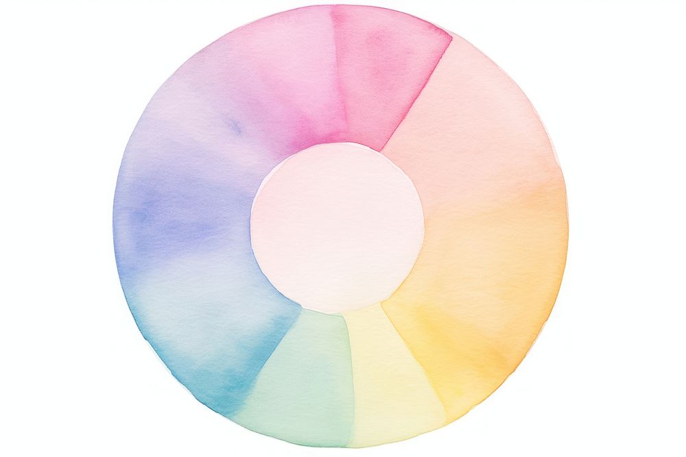 A pastel watercolor circle white background creativity abstract. 