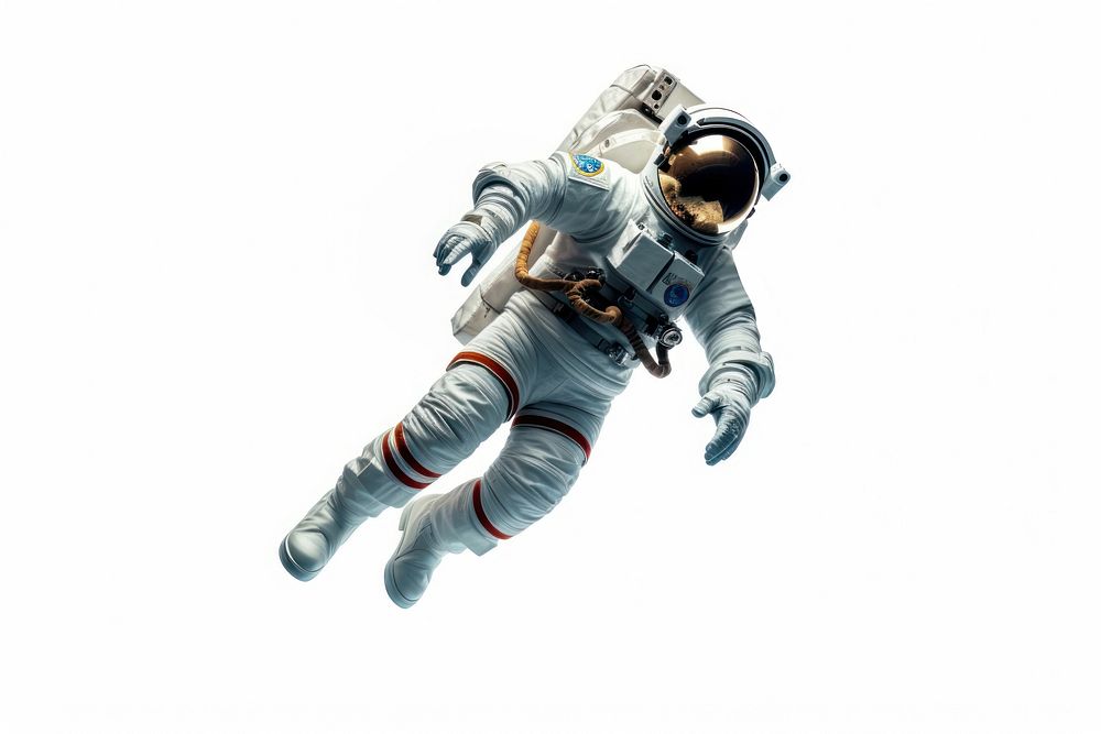 Astronaut white background skydiving astronomy. AI generated Image by rawpixel.