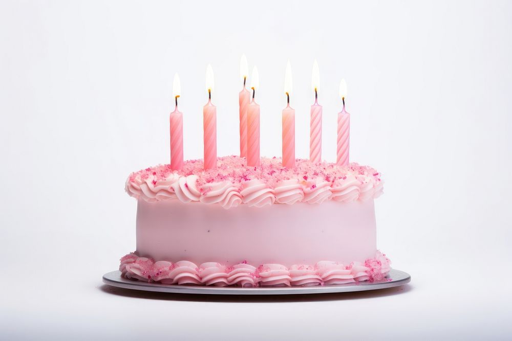 Birthday cake candle dessert cream. AI generated Image by rawpixel.