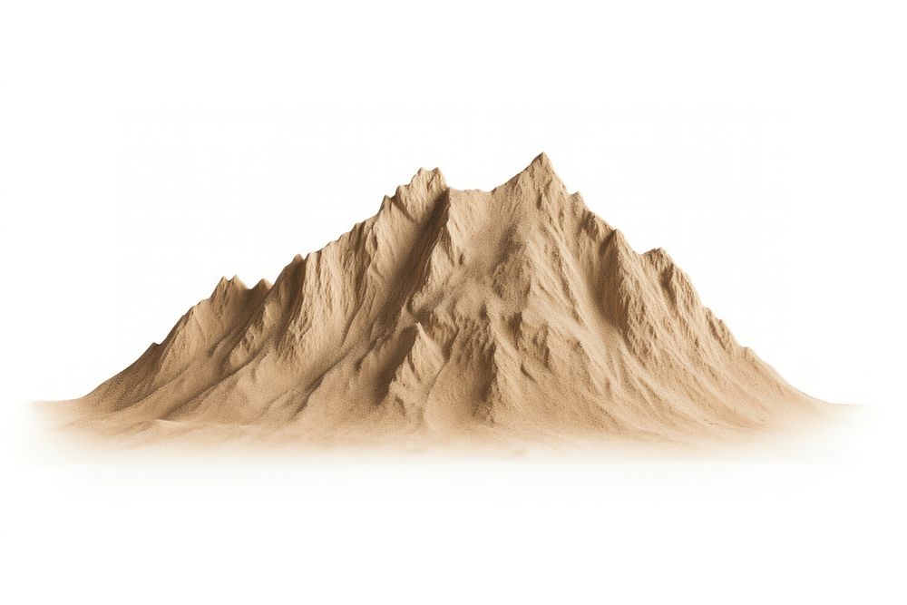 Desert mountain nature sand white background. AI generated Image by rawpixel.
