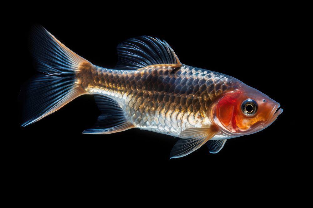 Fish animal black background underwater. AI generated Image by rawpixel.