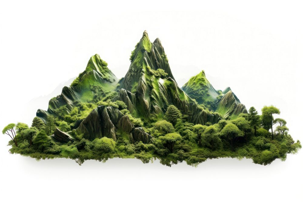 Rainforest mountain vegetation landscape outdoors. AI generated Image by rawpixel.