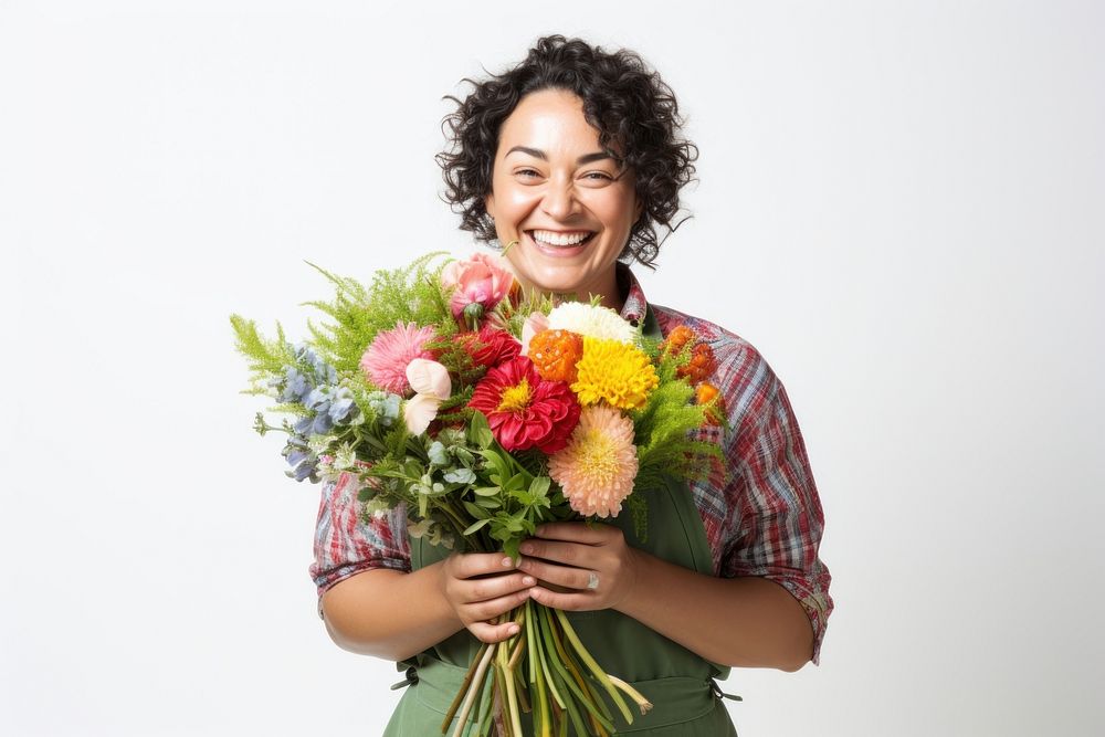 Florist smile portrait holding. AI generated Image by rawpixel.