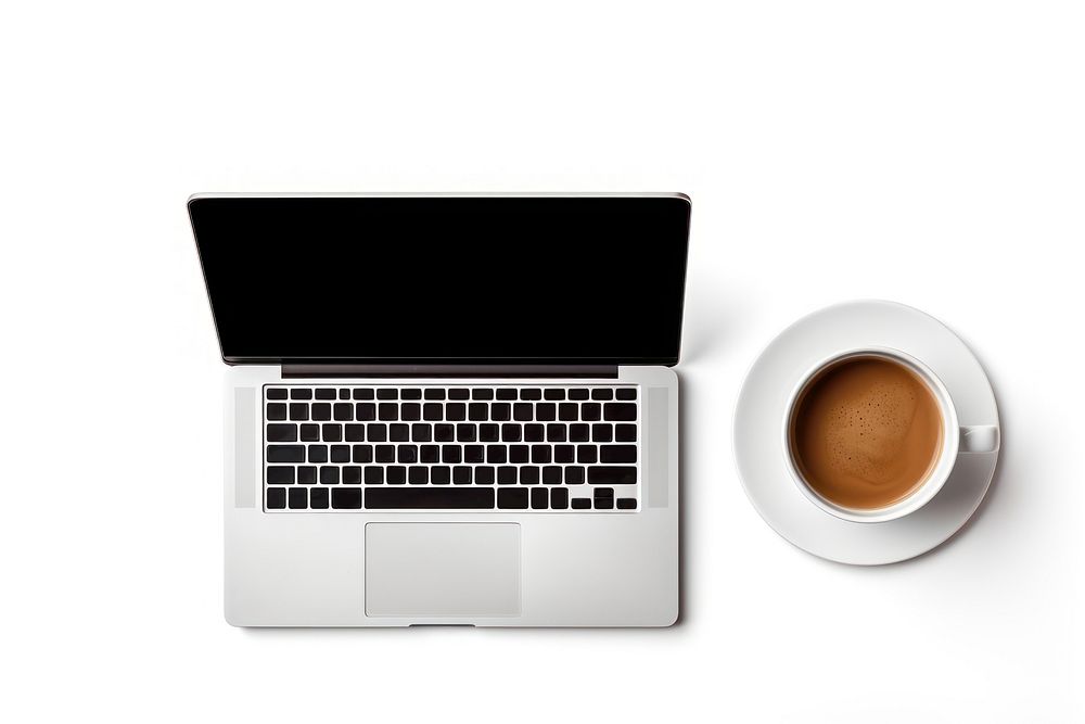 Laptop mug computer coffee. AI generated Image by rawpixel.