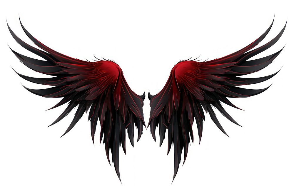 A demon wing bird white background creativity. AI generated Image by rawpixel.