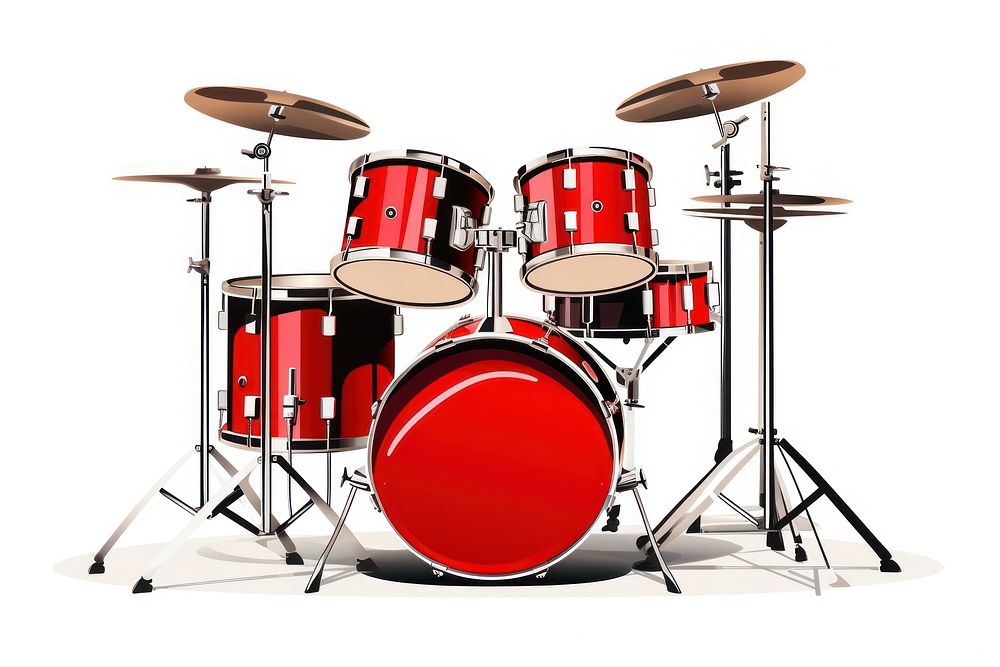 A drum set drums percussion white background. AI generated Image by rawpixel.