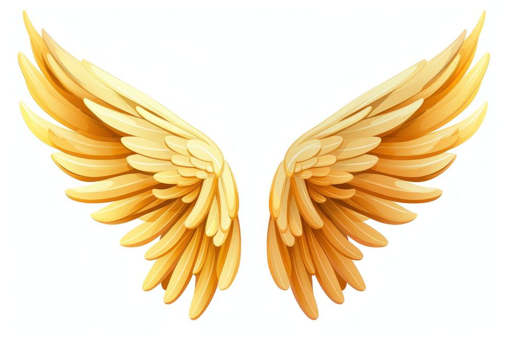A golden wing white background chandelier macaroni. AI generated Image by rawpixel.