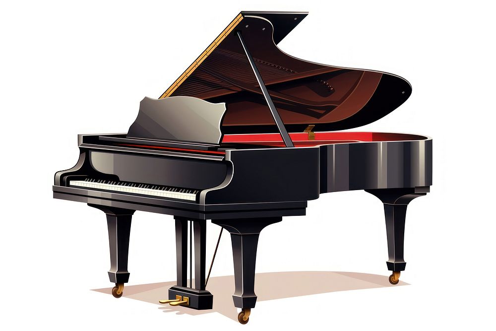 A grand piano keyboard white background harpsichord. AI generated Image by rawpixel.
