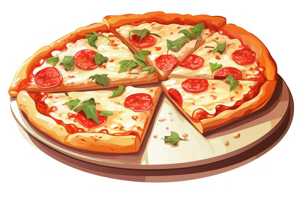 A pizza food pepperoni vegetable. AI generated Image by rawpixel.
