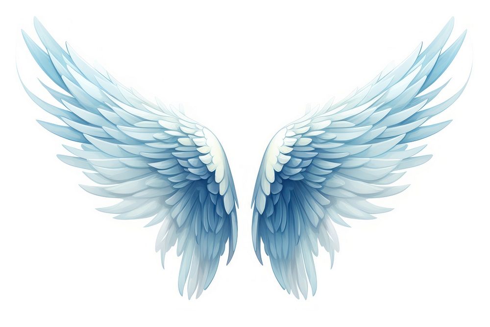 A spreading angle wing angel white background archangel. AI generated Image by rawpixel.