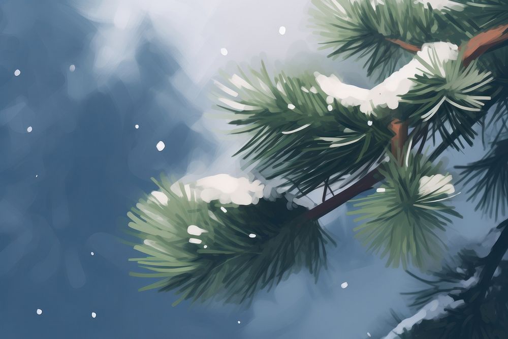 Pine tree snowflake outdoors plant. AI generated Image by rawpixel.