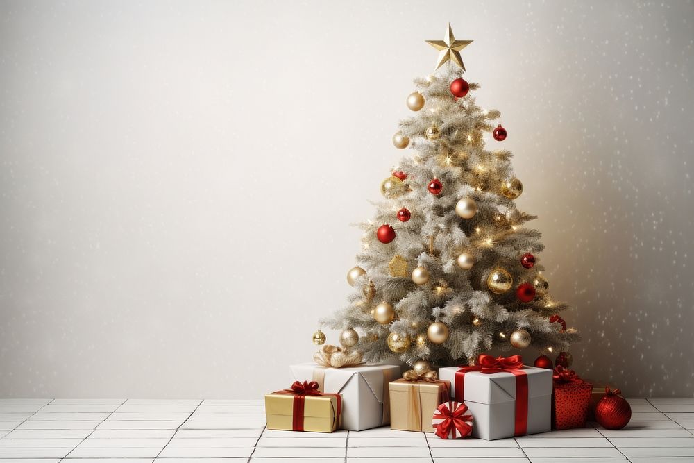 Christmas tree box anticipation illuminated. AI generated Image by rawpixel.
