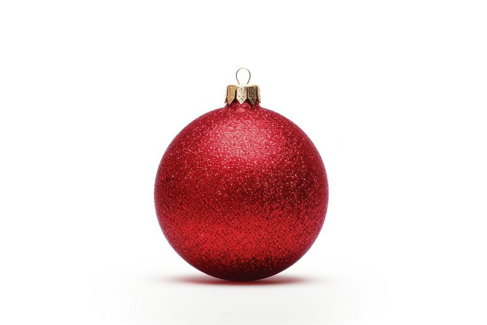 Christmas ball glitter red white background. AI generated Image by rawpixel.