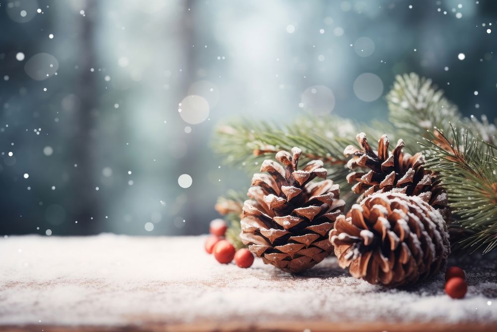 Snow fir christmas outdoors. AI generated Image by rawpixel.