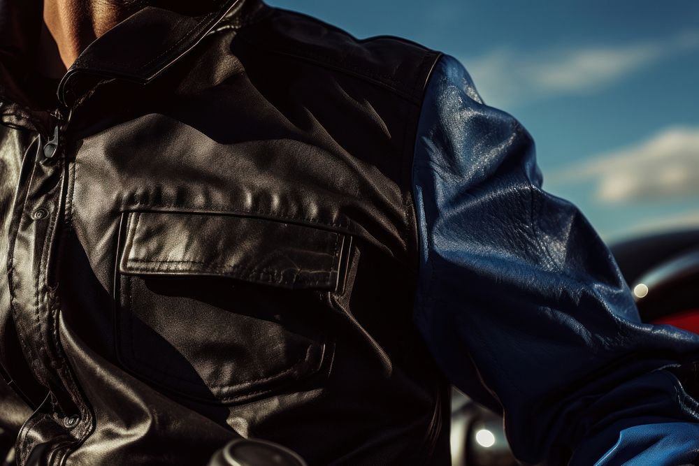 Male biker motorcycle jacket protection. AI generated Image by rawpixel.