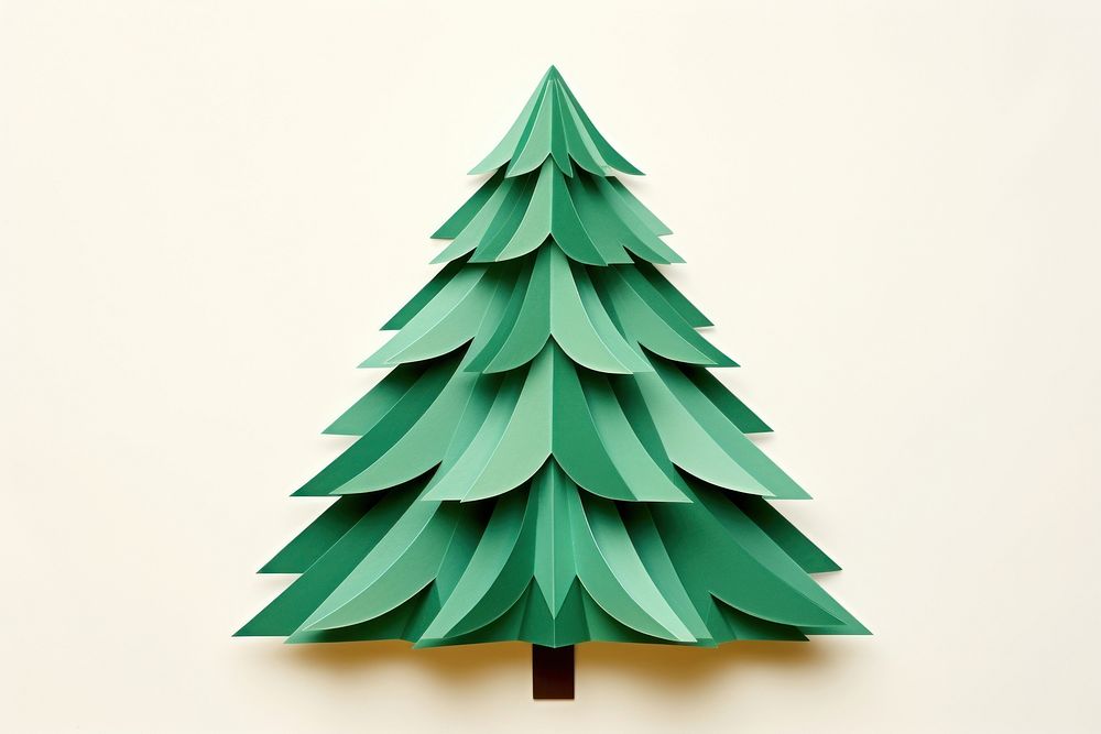 Green christmas tree paper art celebration. AI generated Image by rawpixel.