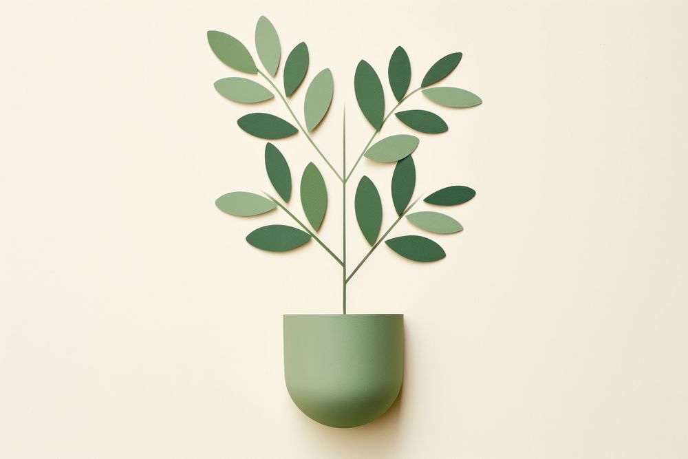 Plant green vase leaf. AI generated Image by rawpixel.